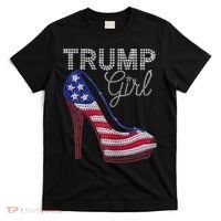 Trump Girl Stilettos High Heel American Flag Bling T-Shirt thumb 0