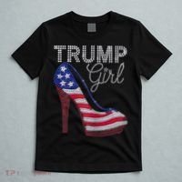 Trump Girl Stilettos High Heel American Flag Bling T-Shirt thumb 5