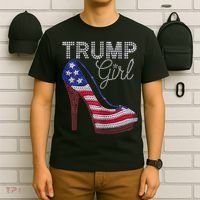 Trump Girl Stilettos High Heel American Flag Bling T-Shirt thumb 6