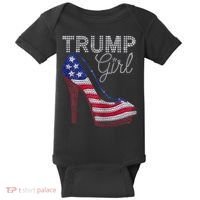 Trump Girl Stilettos High Heel American Flag Bling Baby Bodysuit thumb 0