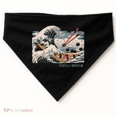 The Great Sushi Wave USA-Made Doggie Bandana