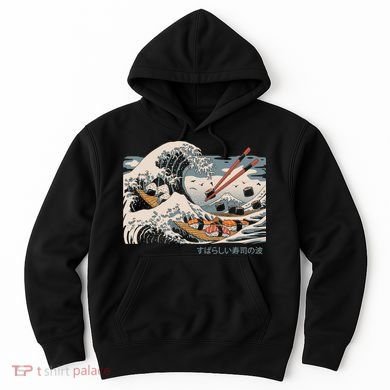 The Great Sushi Wave Hoodie