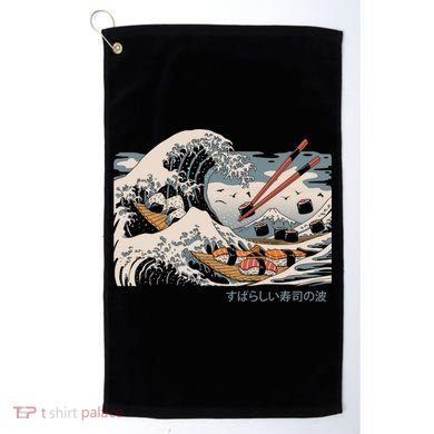 The Great Sushi Wave Golf Towel