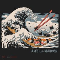The Great Sushi Wave Golf Towel thumb 3