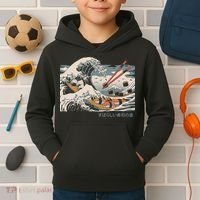The Great Sushi Wave Kids Hoodie thumb 2
