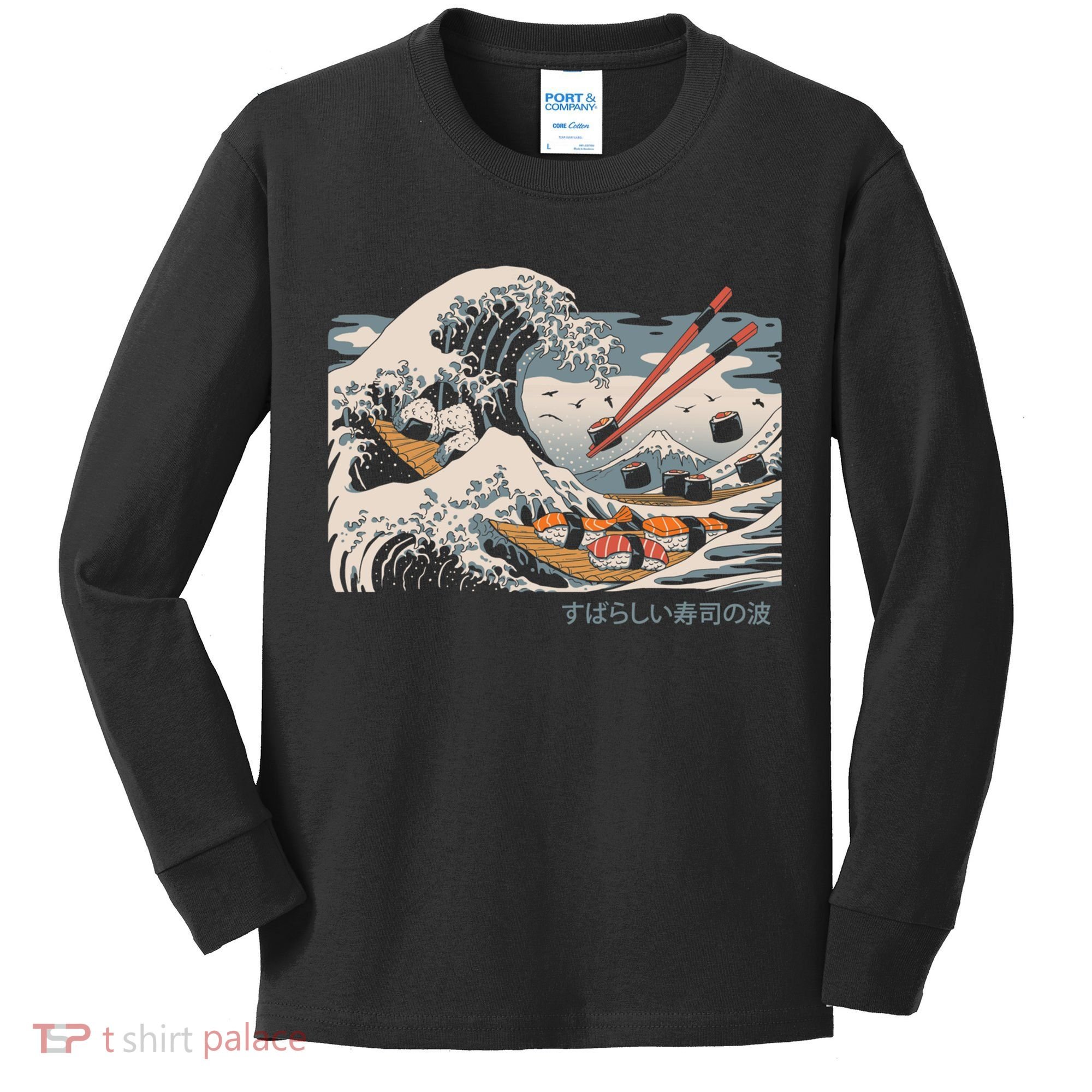 The Great Sushi Wave Kids Long Sleeve Shirt
