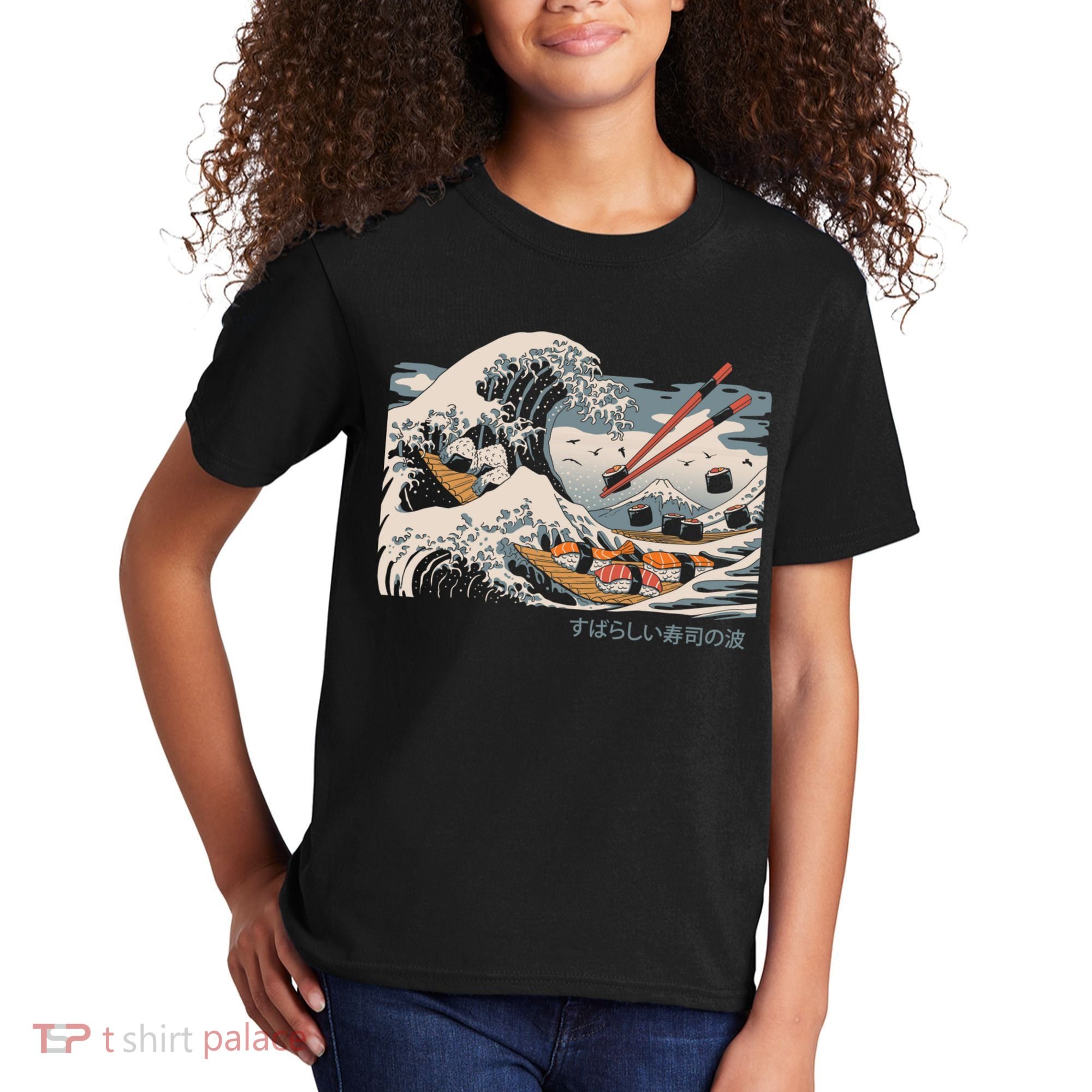 The Great Sushi Wave Kids T-Shirt
