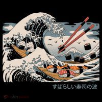 The Great Sushi Wave Kids T-Shirt thumb 4