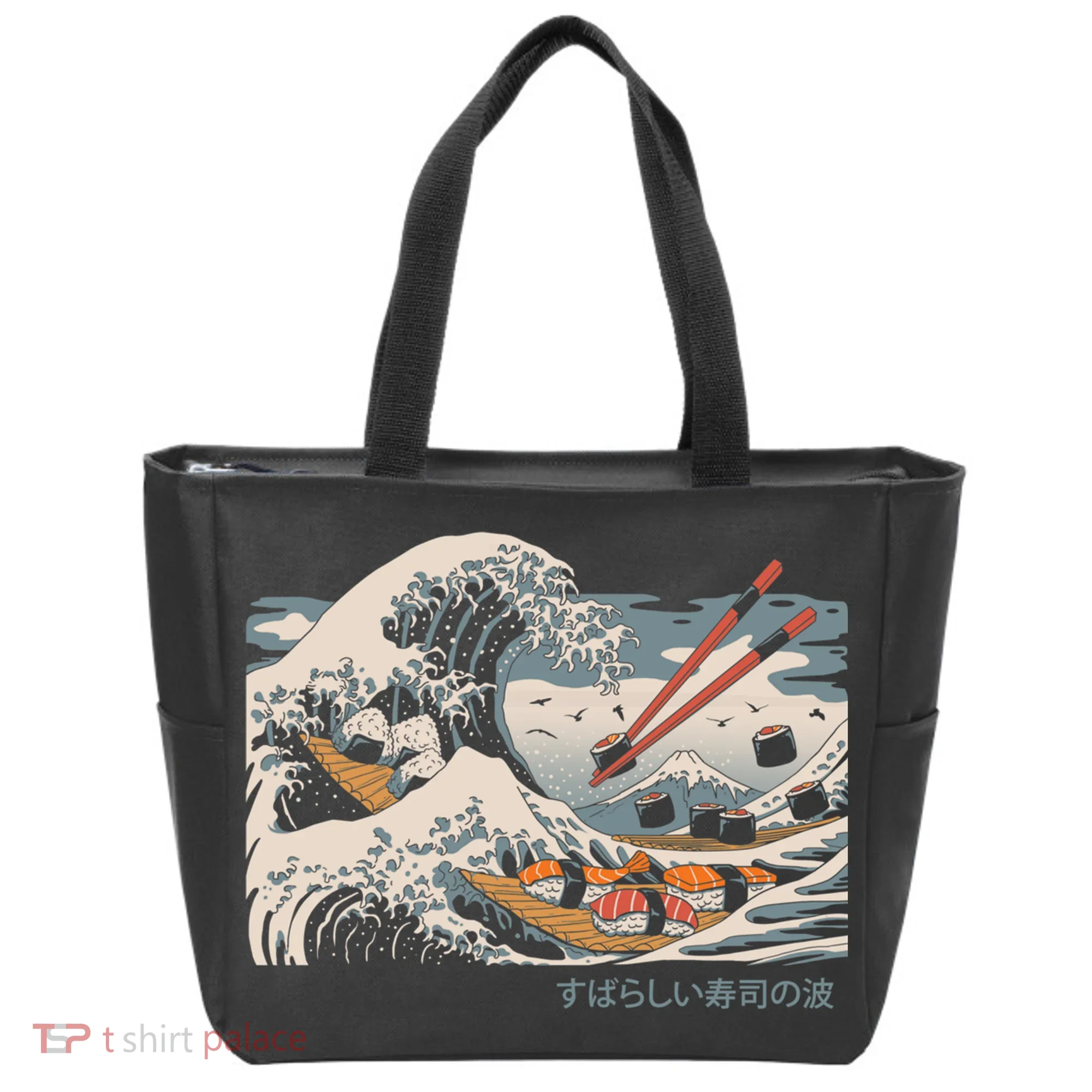 The Great Sushi Wave Tote Bag