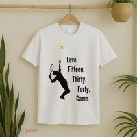 Tennis Game Score Love Fifteen Thirty Forty Game Serve T-Shirt thumb 2
