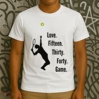 Tennis Game Score Love Fifteen Thirty Forty Game Serve T-Shirt thumb 3