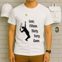 Tennis Game Score Love Fifteen Thirty Forty Game Serve T-Shirt thumb 6