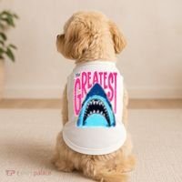 The Greatest Shark Great White Doggie Tank thumb 2
