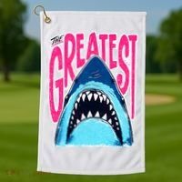 The Greatest Shark Great White Golf Towel thumb 1