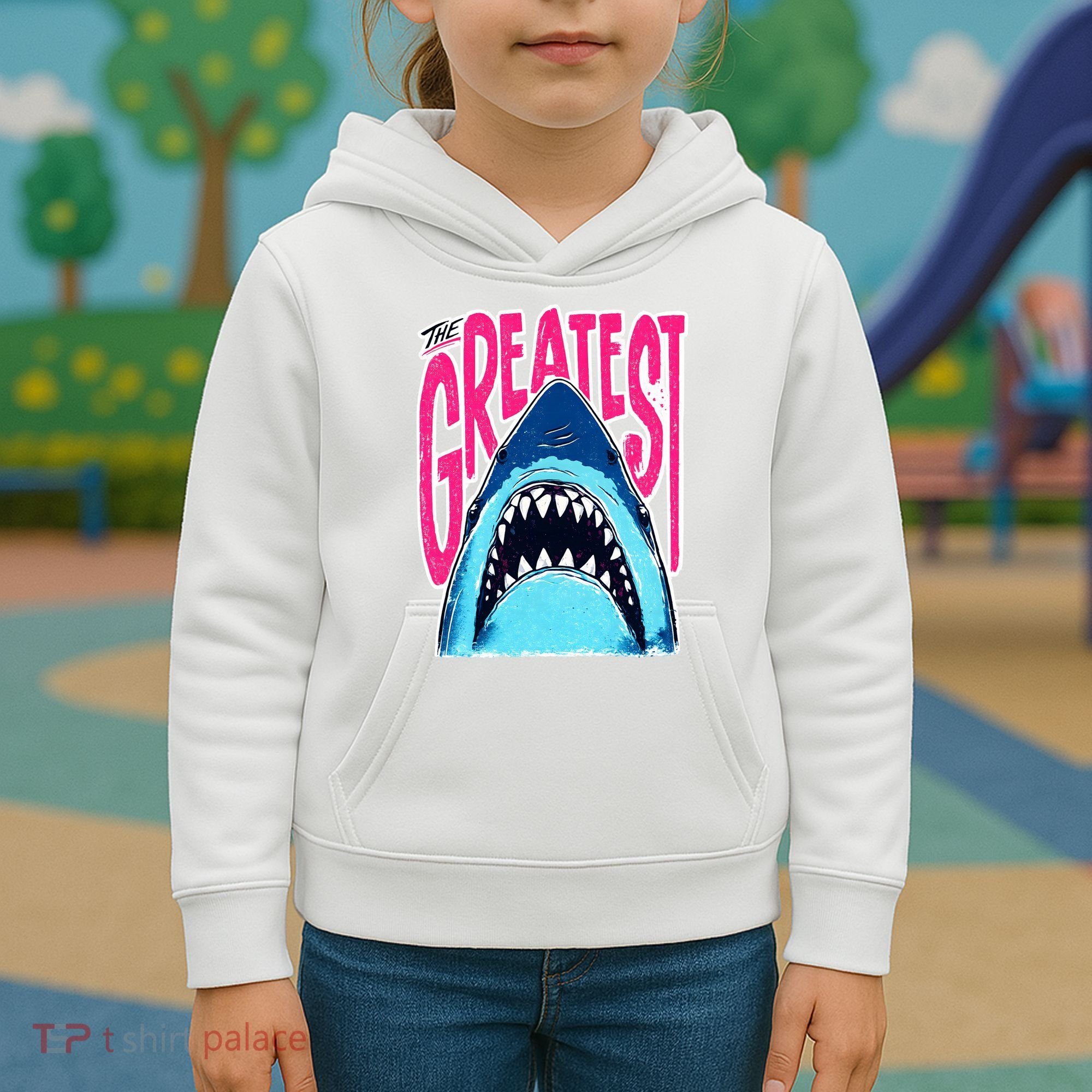 The Greatest Shark Great White Kids Hoodie