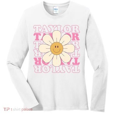 Taylor Groovy Sunflower Retro Women's Long Sleeve Shirt