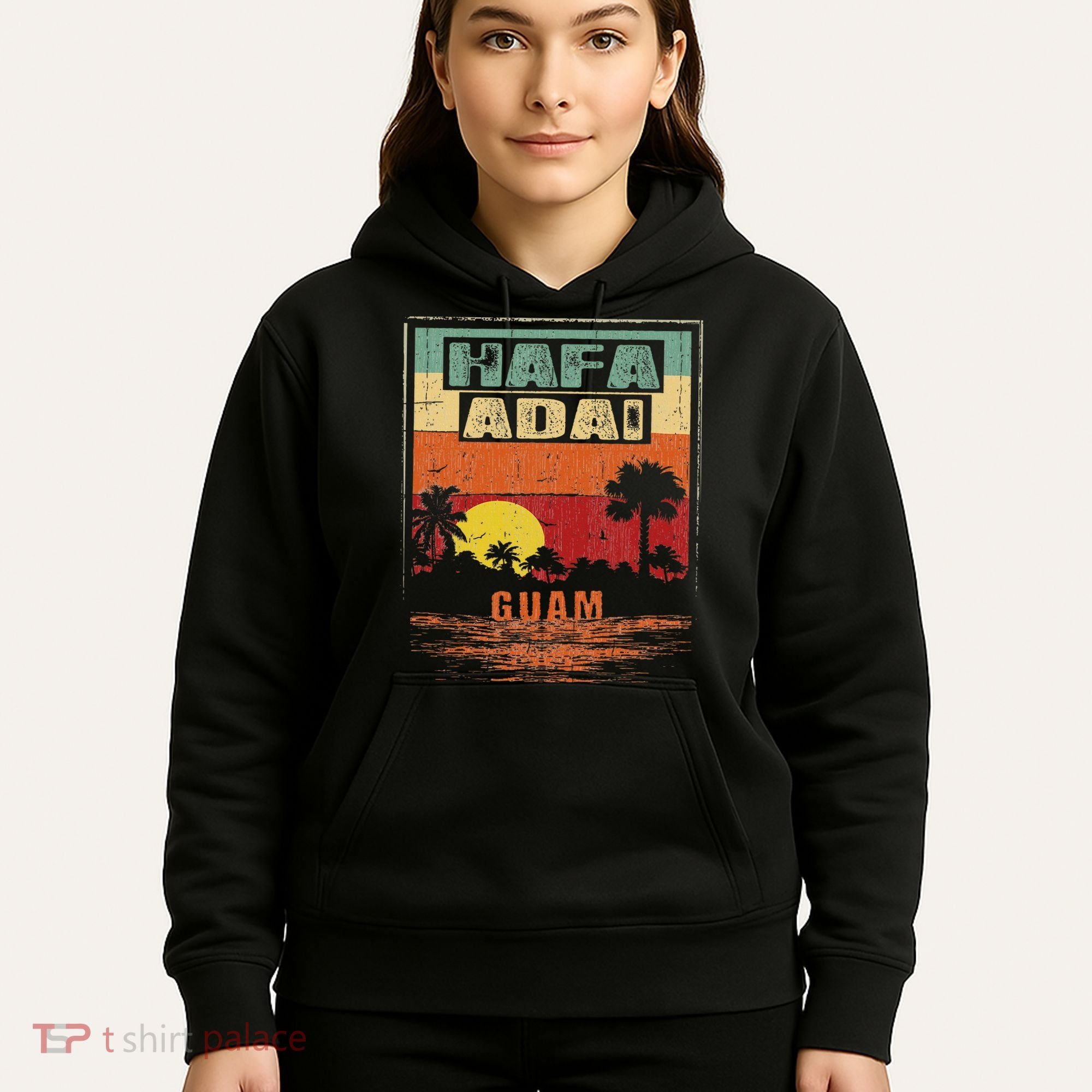 Tropical Guam Seal Hafa Adai Guam Hoodie