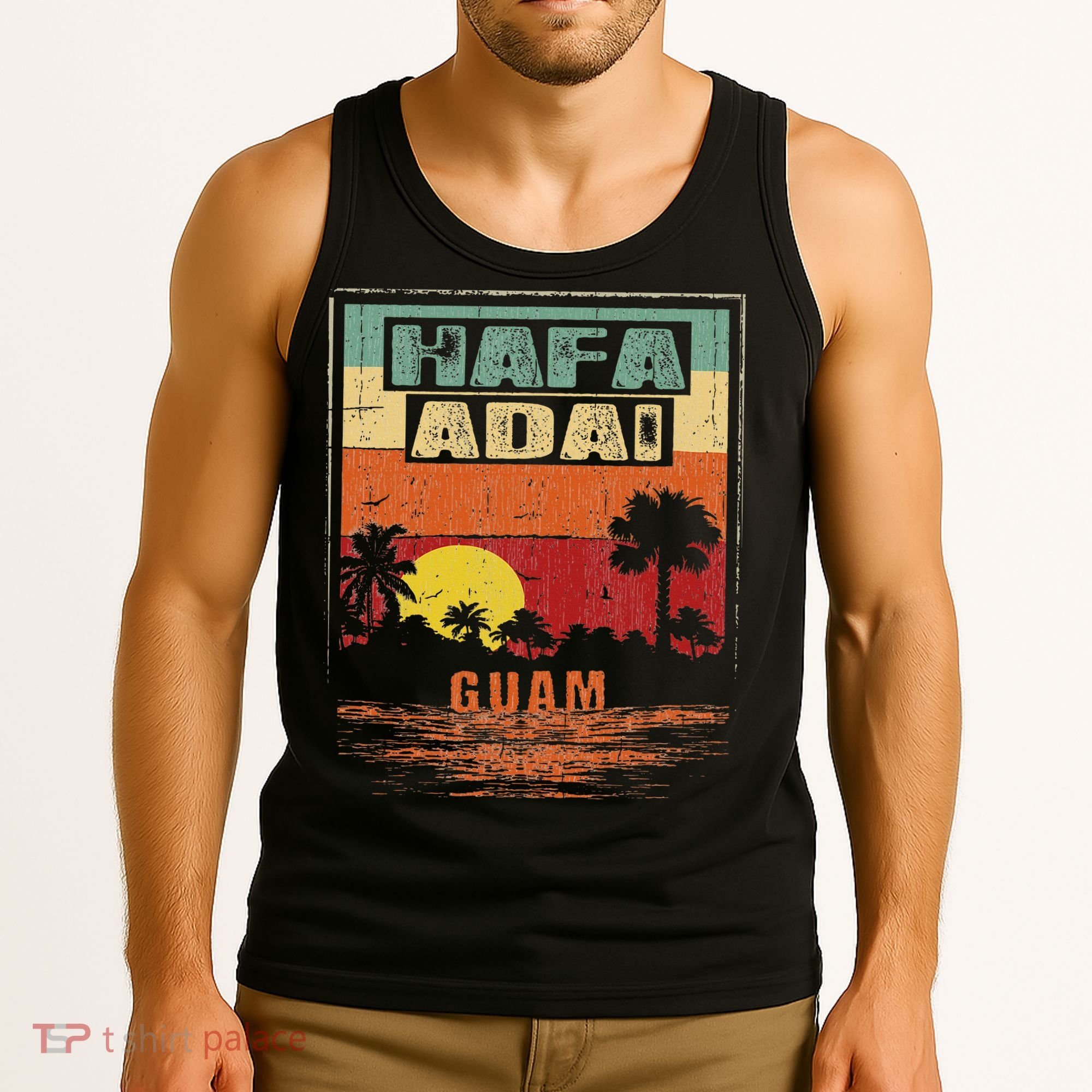 Tropical Guam Seal Hafa Adai Guam Tank Top