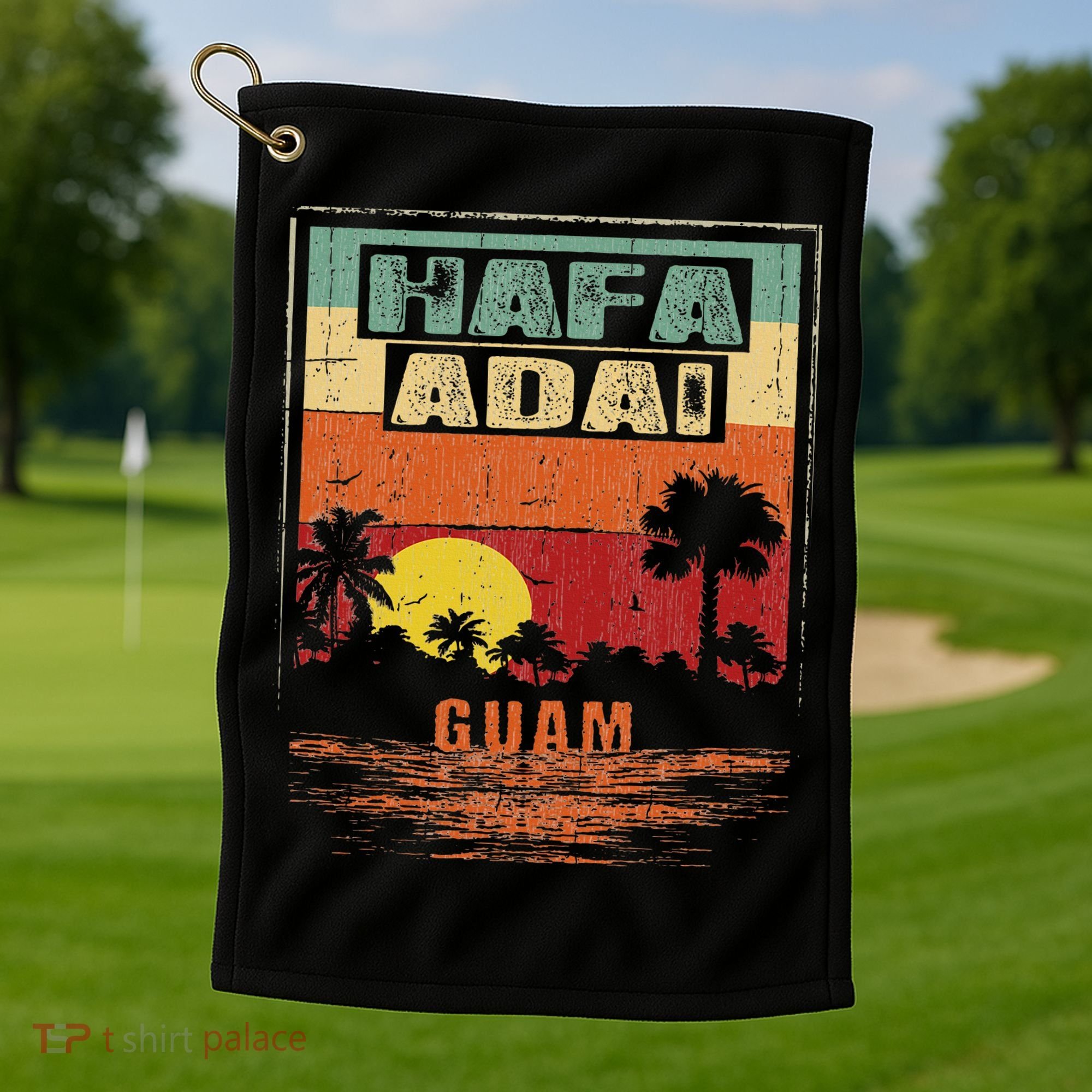 Tropical Guam Seal Hafa Adai Guam Golf Towel