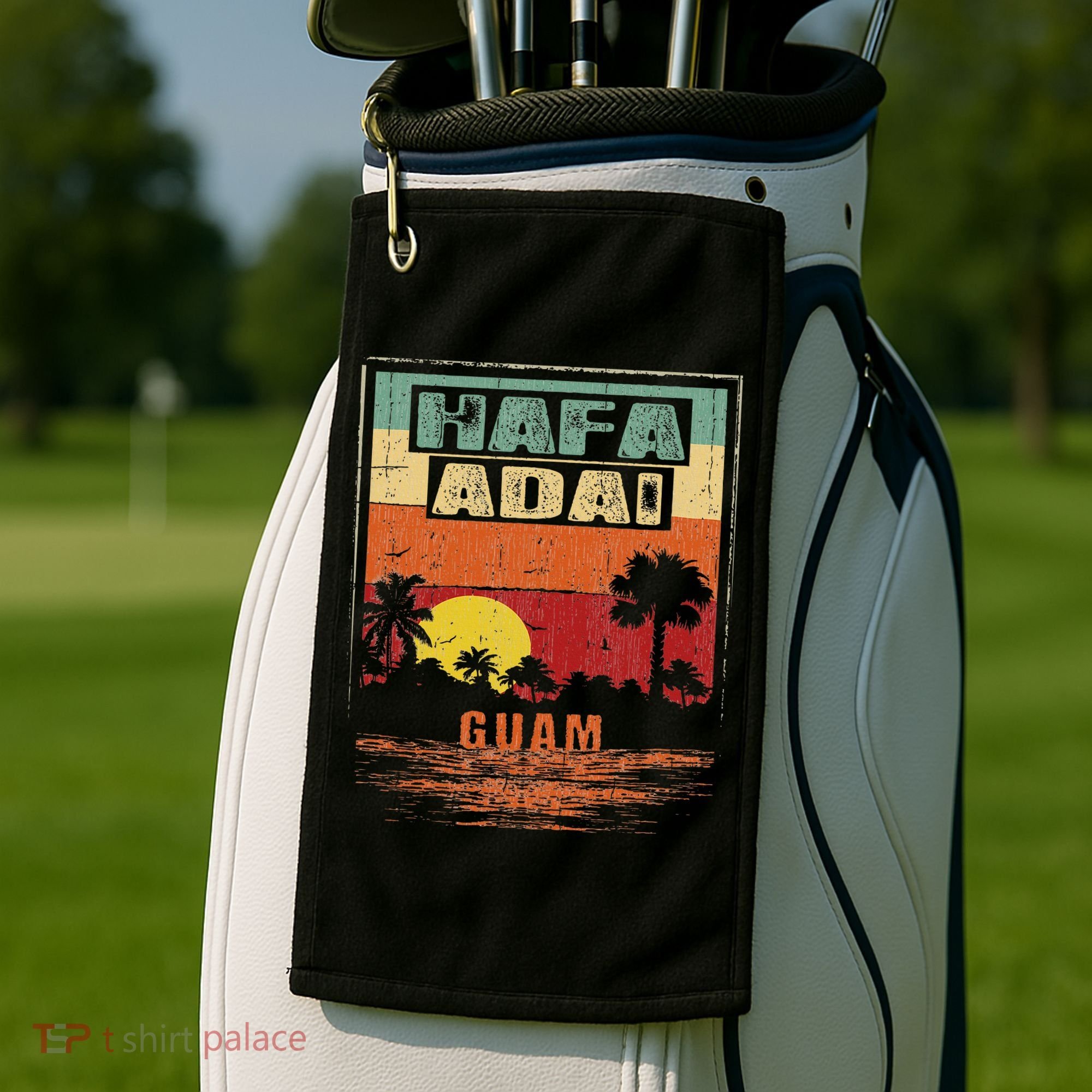 Tropical Guam Seal Hafa Adai Guam Golf Towel