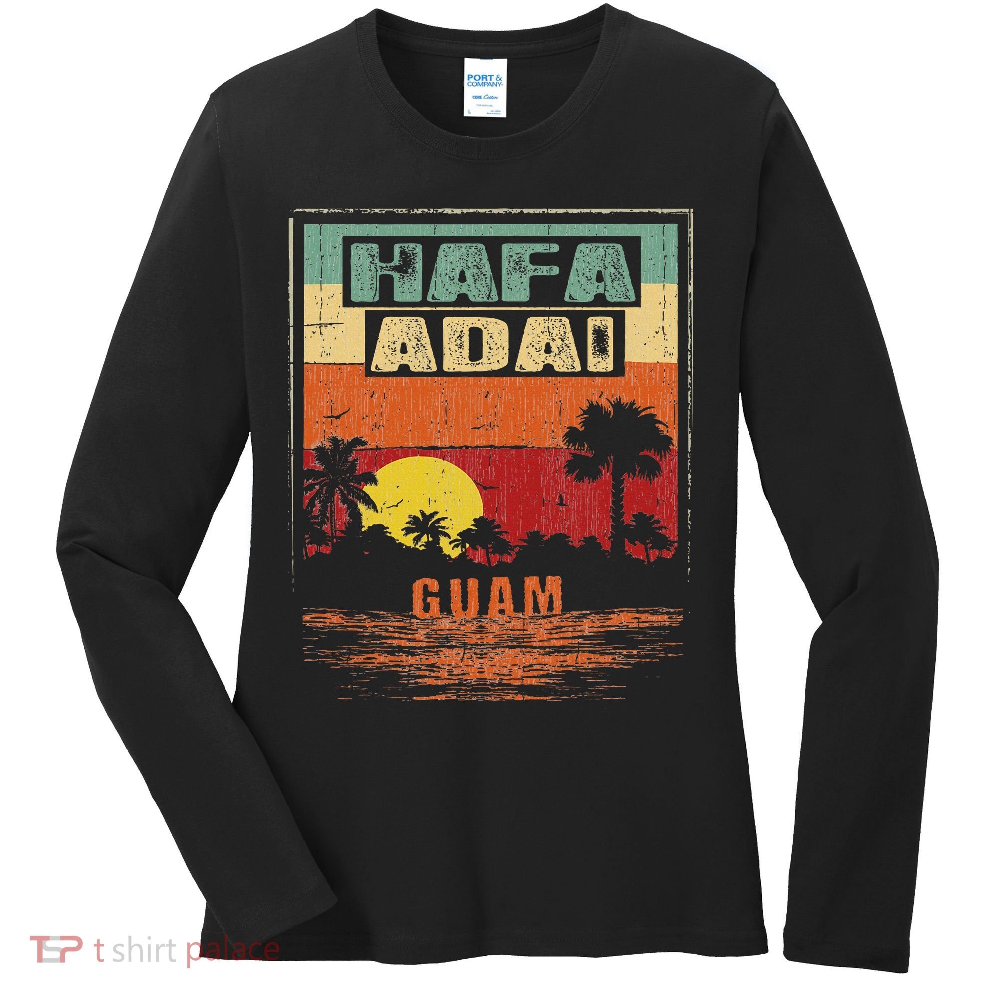 Tropical Guam Seal Hafa Adai Guam Women's Long Sleeve Shirt