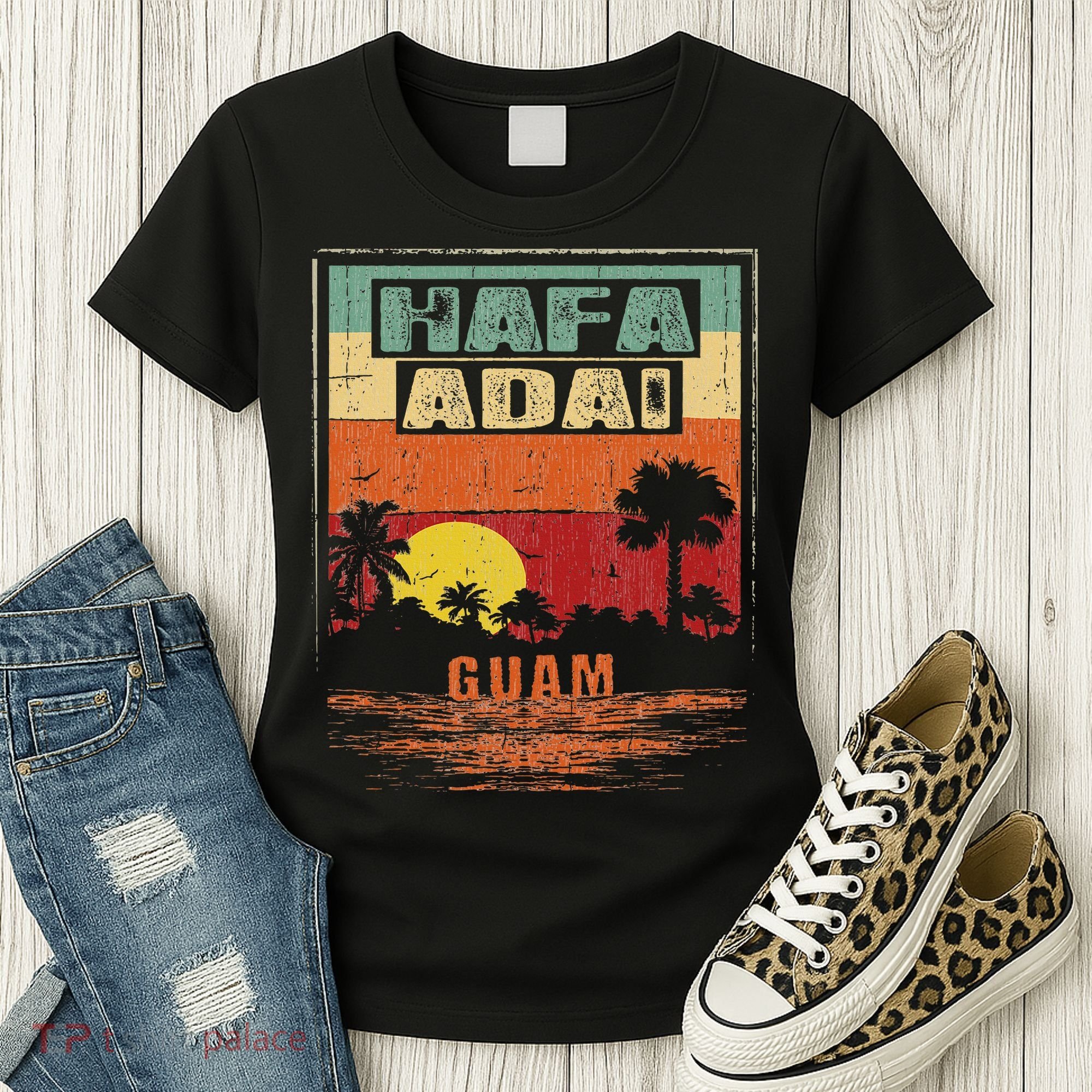 Tropical Guam Seal Hafa Adai Guam Women's T-Shirt