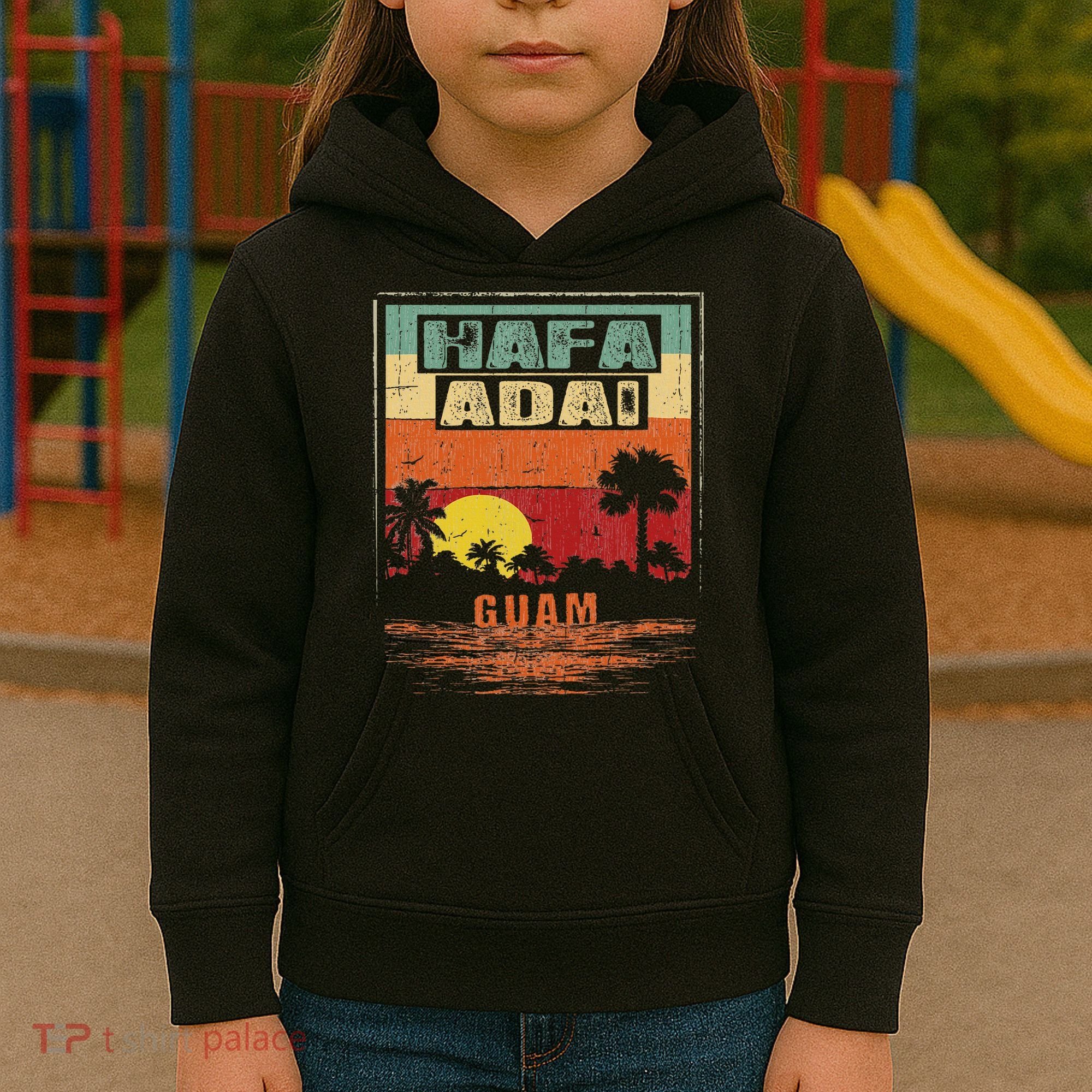 Tropical Guam Seal Hafa Adai Guam Kids Hoodie