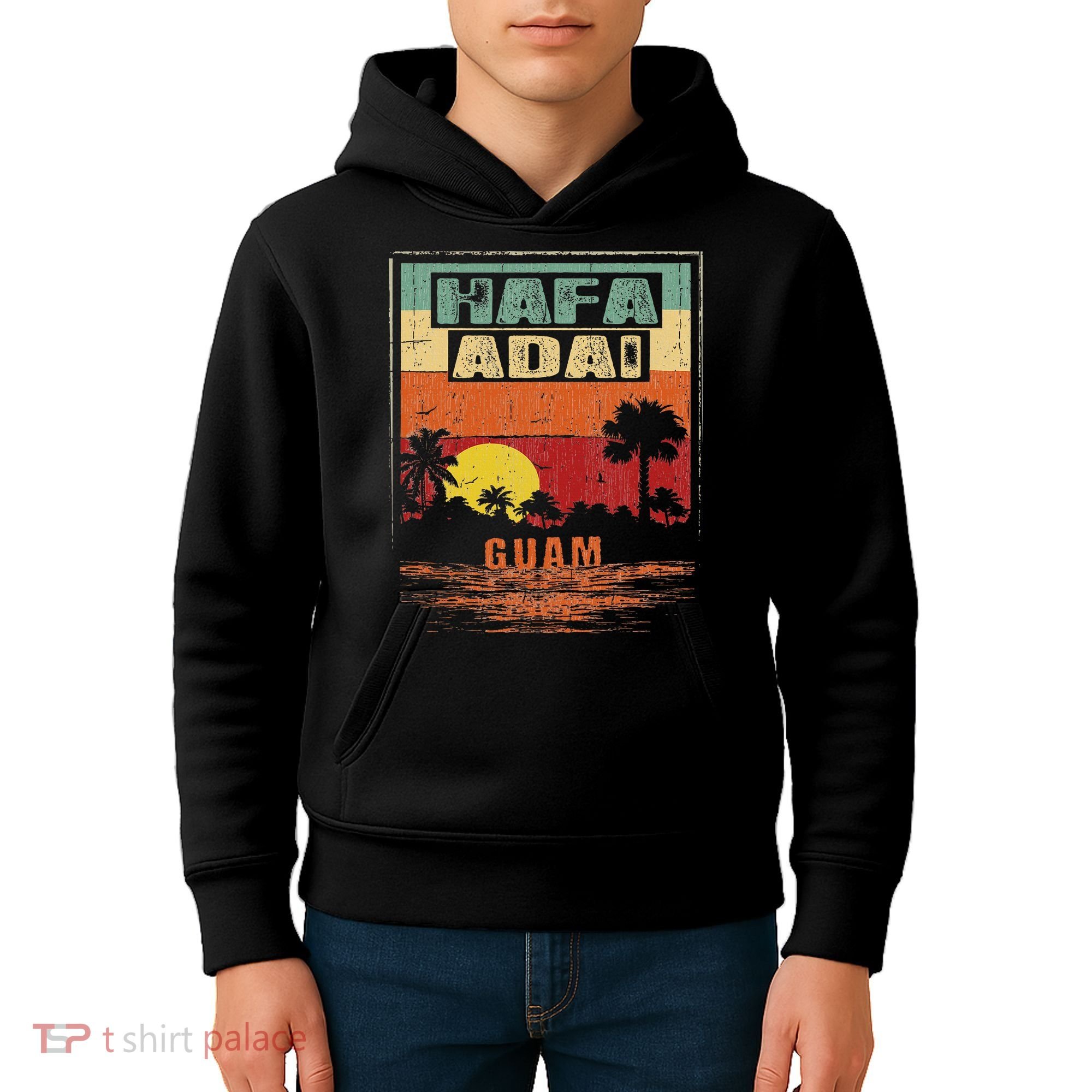 Tropical Guam Seal Hafa Adai Guam Kids Hoodie