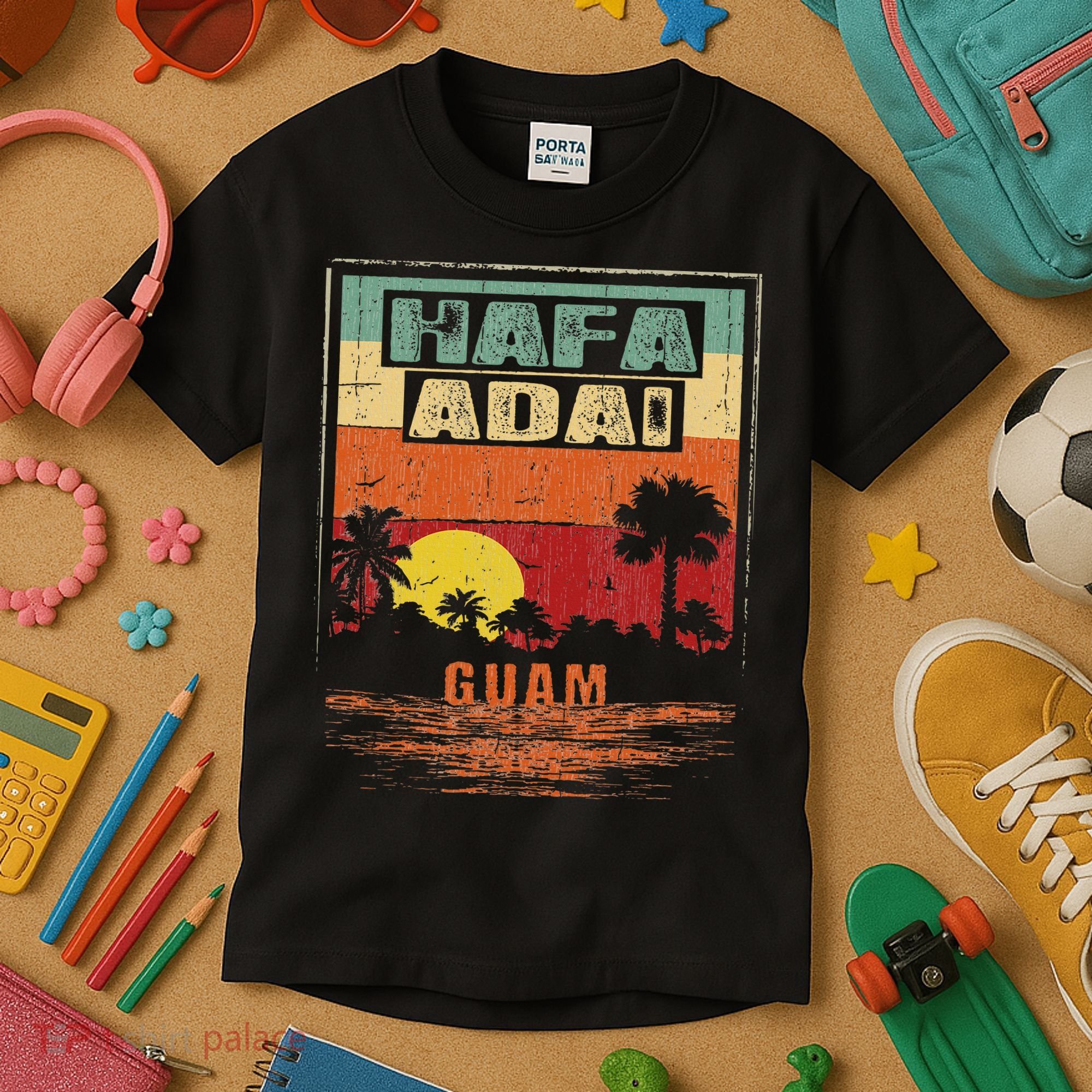 Tropical Guam Seal Hafa Adai Guam Kids T-Shirt