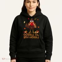 Thanksgiving Gobble Til You Wobble Turkey Hoodie thumb 5