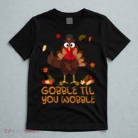 Thanksgiving Gobble Til You Wobble Turkey T-Shirt thumb 5