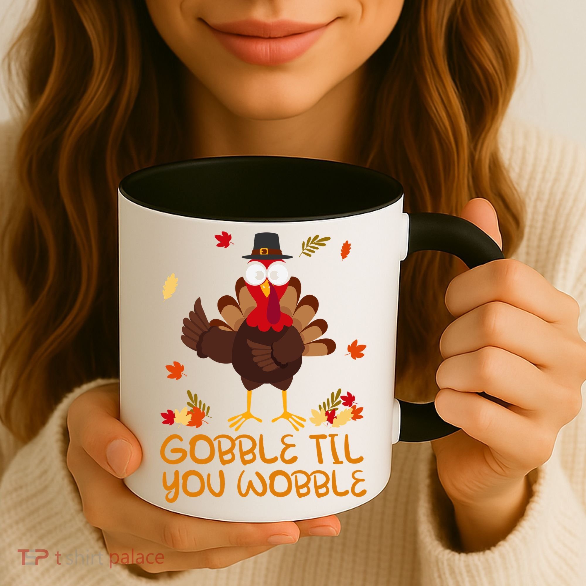 Thanksgiving Gobble Til You Wobble Turkey Coffee Mug