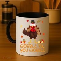 Thanksgiving Gobble Til You Wobble Turkey Coffee Mug thumb 4