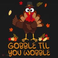 Thanksgiving Gobble Til You Wobble Turkey Women's Hoodie thumb 2