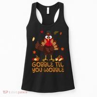 Thanksgiving Gobble Til You Wobble Turkey Women's Tank Top thumb 0