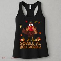 Thanksgiving Gobble Til You Wobble Turkey Women's Tank Top thumb 3