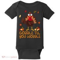 Thanksgiving Gobble Til You Wobble Turkey Baby Bodysuit thumb 0