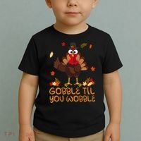 Thanksgiving Gobble Til You Wobble Turkey Toddler T-Shirt thumb 2
