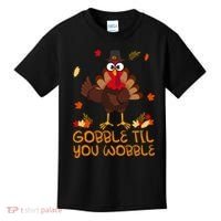 Thanksgiving Gobble Til You Wobble Turkey Kids T-Shirt thumb 0