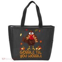 Thanksgiving Gobble Til You Wobble Turkey Tote Bag thumb 0