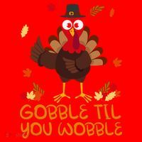 Thanksgiving Gobble Til You Wobble Turkey Santa Hat thumb 1