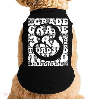 Typography Groovy Third Grade Teacher Back To School Doggie Tank