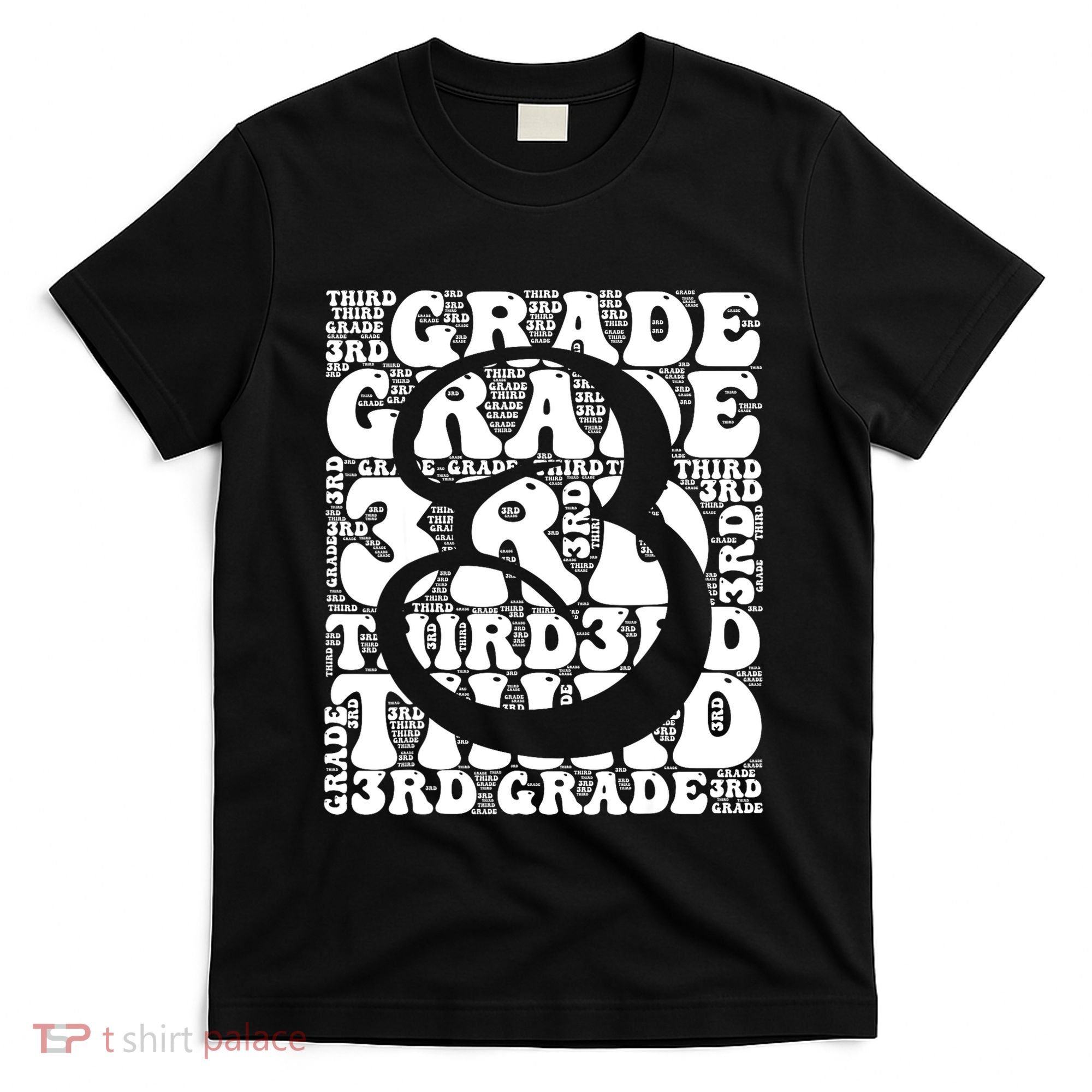 Typography Groovy Third Grade Teacher Back To School T-Shirt