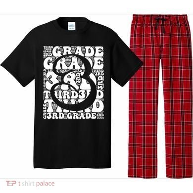 Typography Groovy Third Grade Teacher Back To School Pajama Set