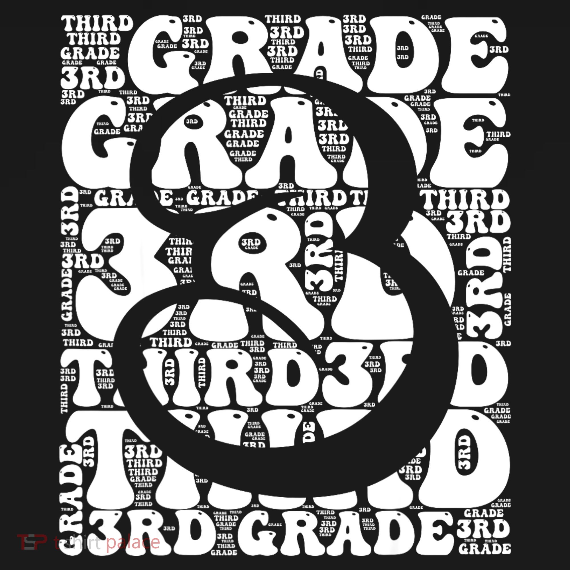 Typography Groovy Third Grade Teacher Back To School Polo