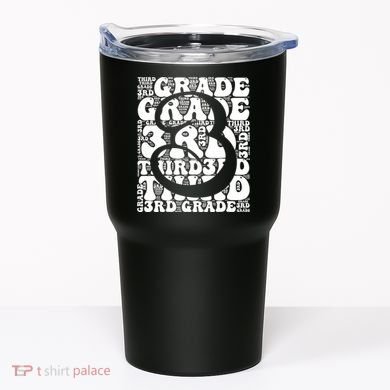 Typography Groovy Third Grade Teacher Back To School Tumbler