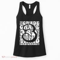 Typography Groovy Third Grade Teacher Back To School Women's Tank Top thumb 0