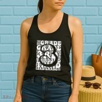 Typography Groovy Third Grade Teacher Back To School Women's Tank Top thumb 2