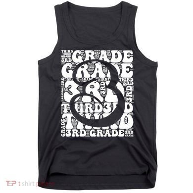 Typography Groovy Third Grade Teacher Back To School Tank Top