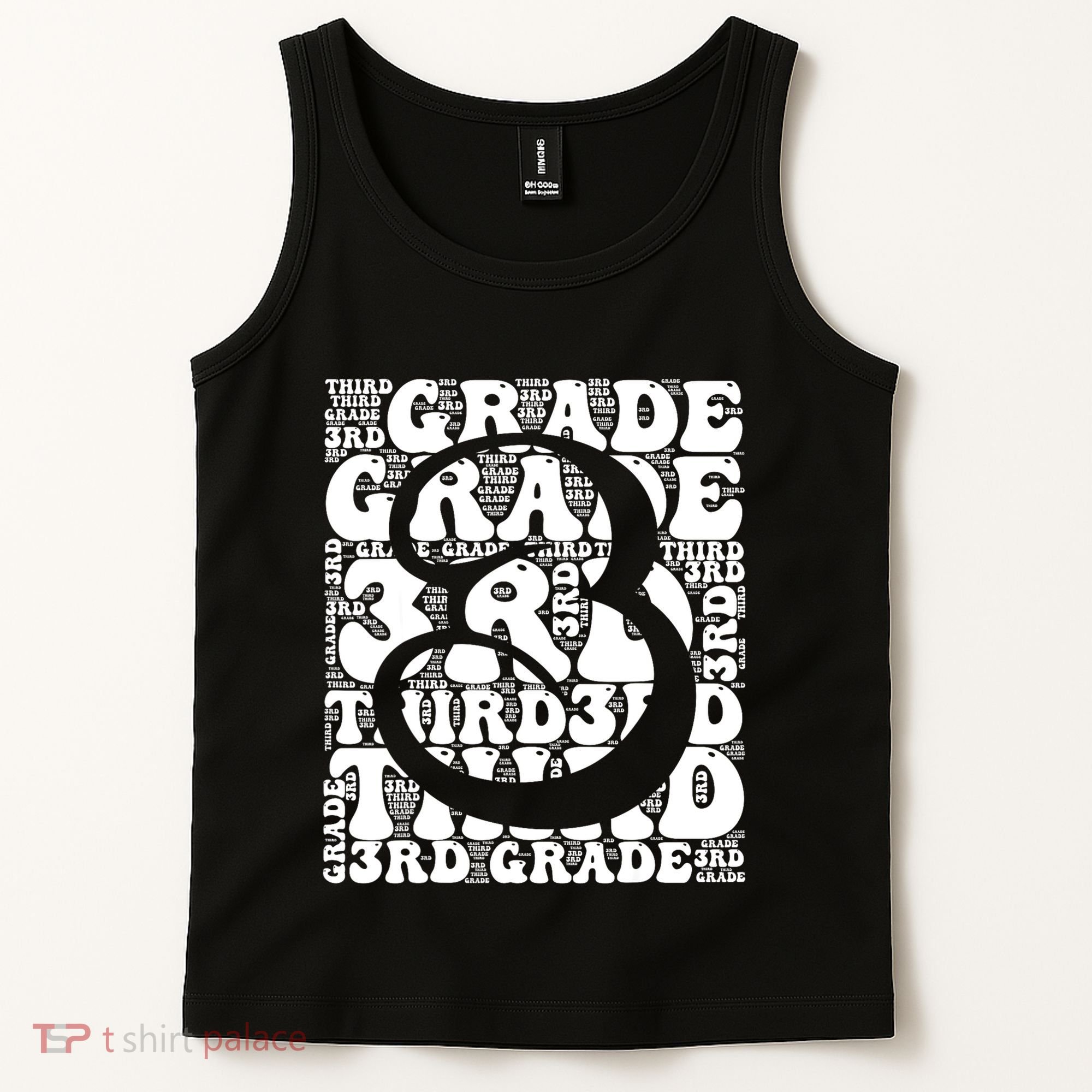 Typography Groovy Third Grade Teacher Back To School Tank Top
